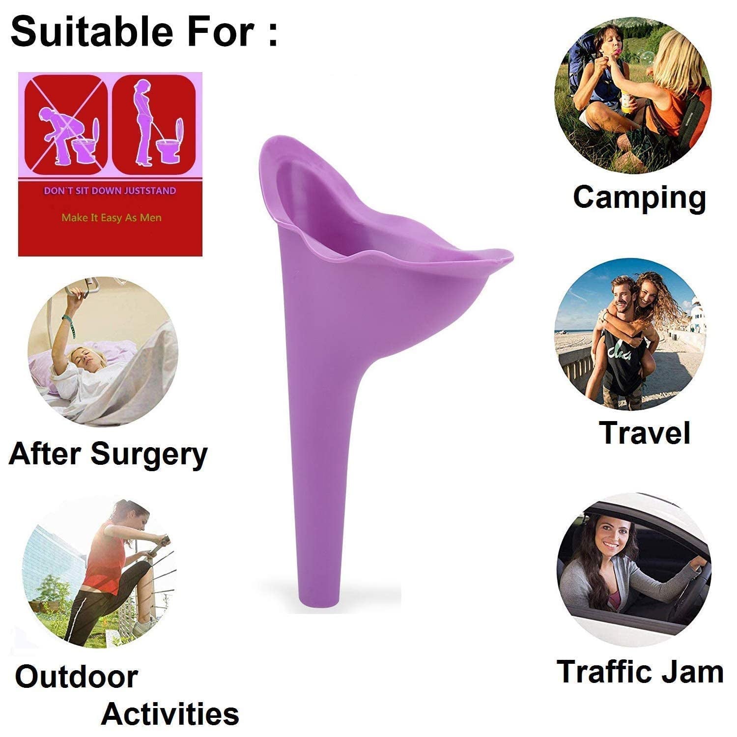 Stand And Pee Reusable Portable Urinal Funnel For Women Stand And Pee Reusable Portable Urinal Funnel For Women